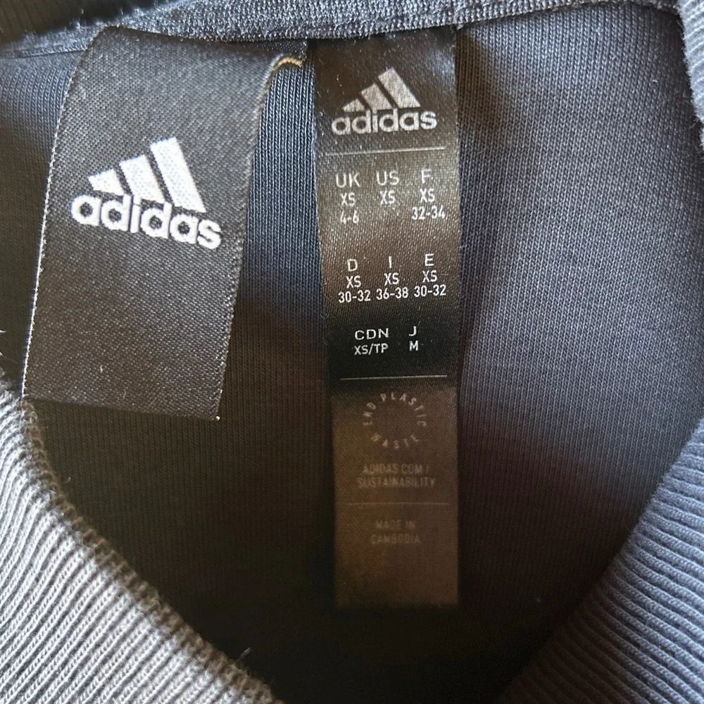 Adidas Sportswear Women Mock Neck Long Sleeve Mini Dress Black XS Pockets